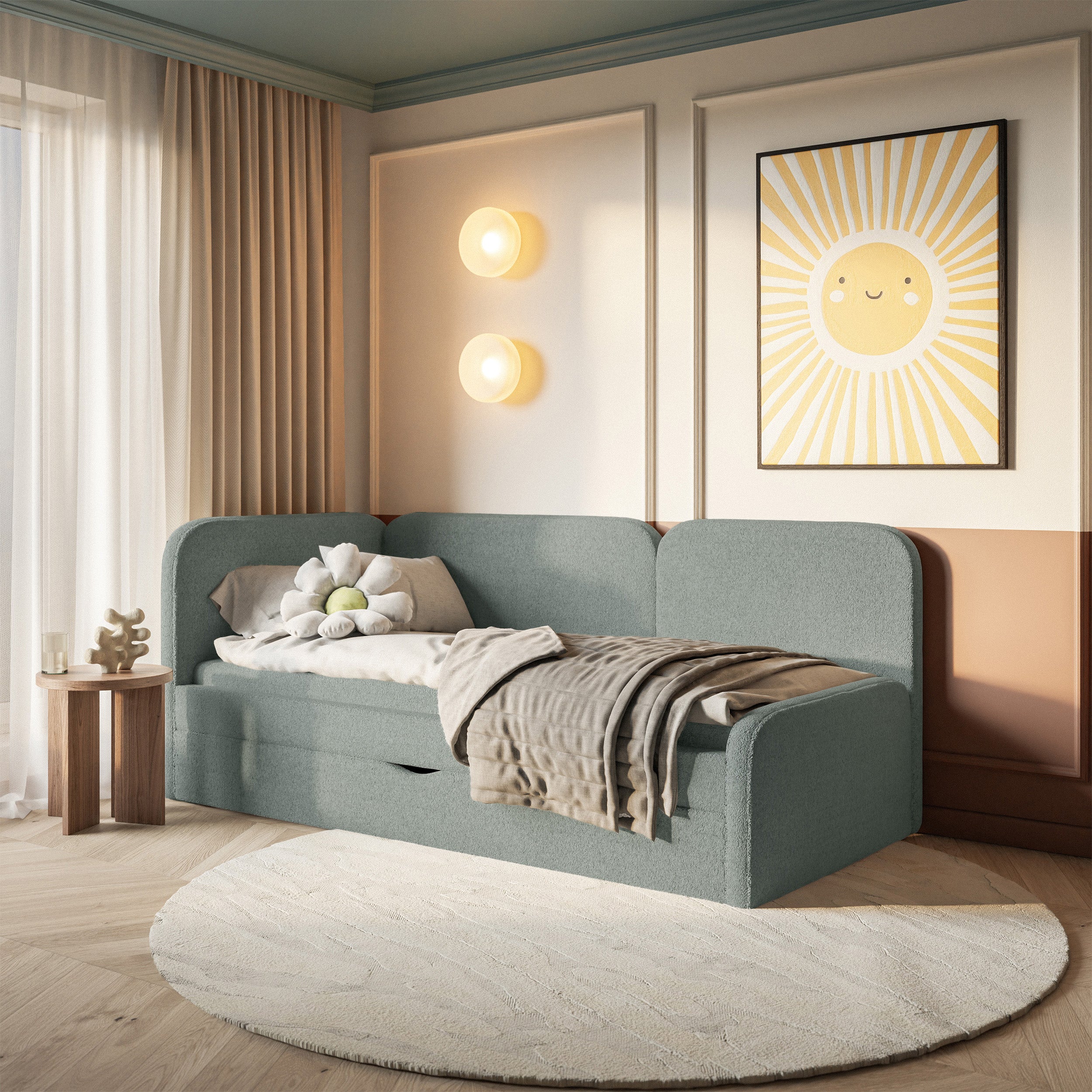 selsey-jugendbett-cuddy-90x200-cm-linksseitig-mit-matratze-und-stauraum-salbeigr image 2