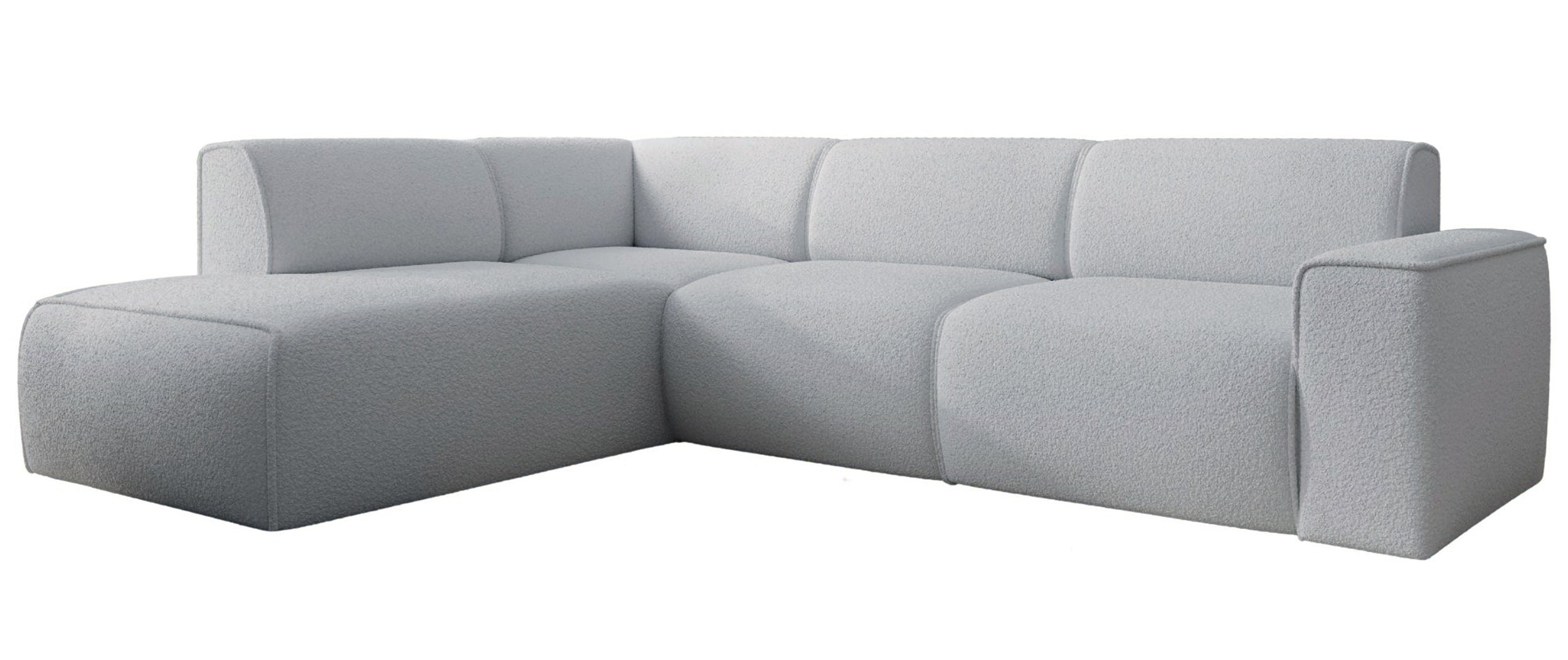 selsey-bouvi-ecksofa-l-form-mit-linker-armlehne-hellgrauer-boucl-stoff image 4