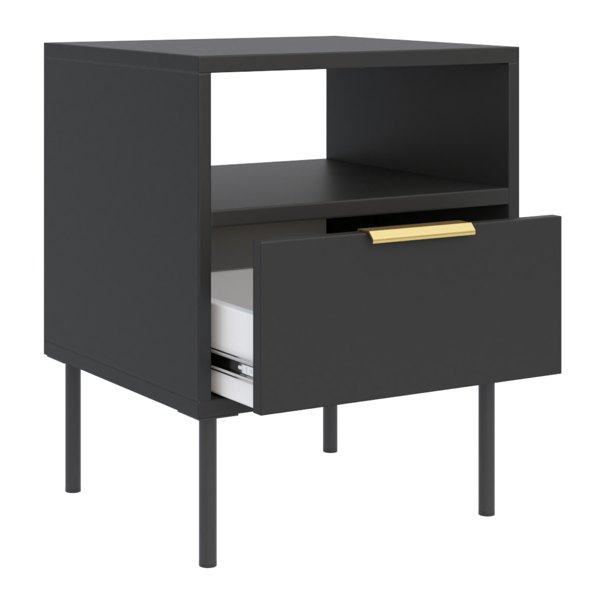 selsey-vena-nachttisch-mit-schublade-und-fach-45-cm-schwarz image 3
