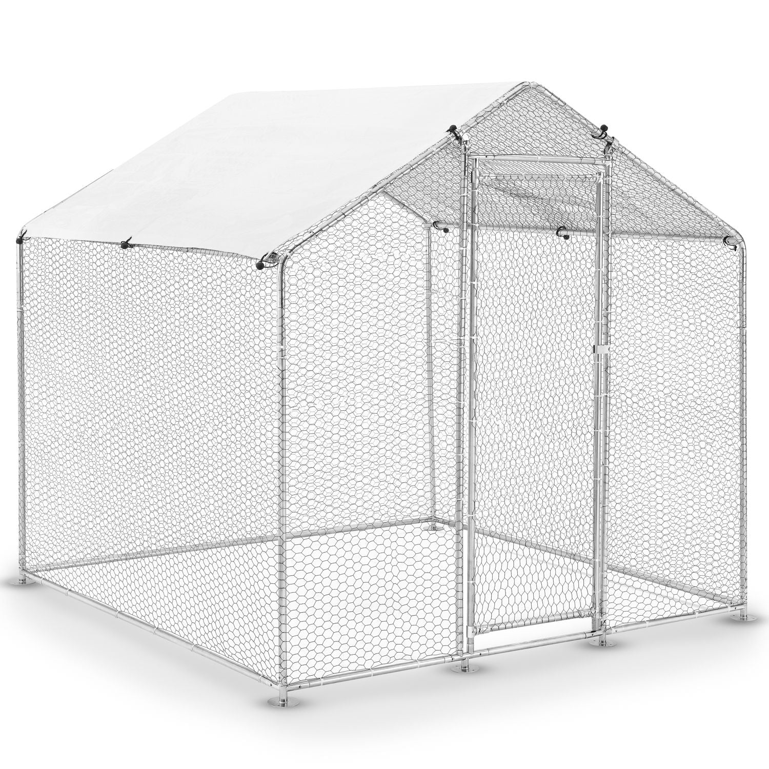 juskys-freilaufgehege-hls25t-4-m-h-hnergehege-2x2x2-m-mit-plane image 2