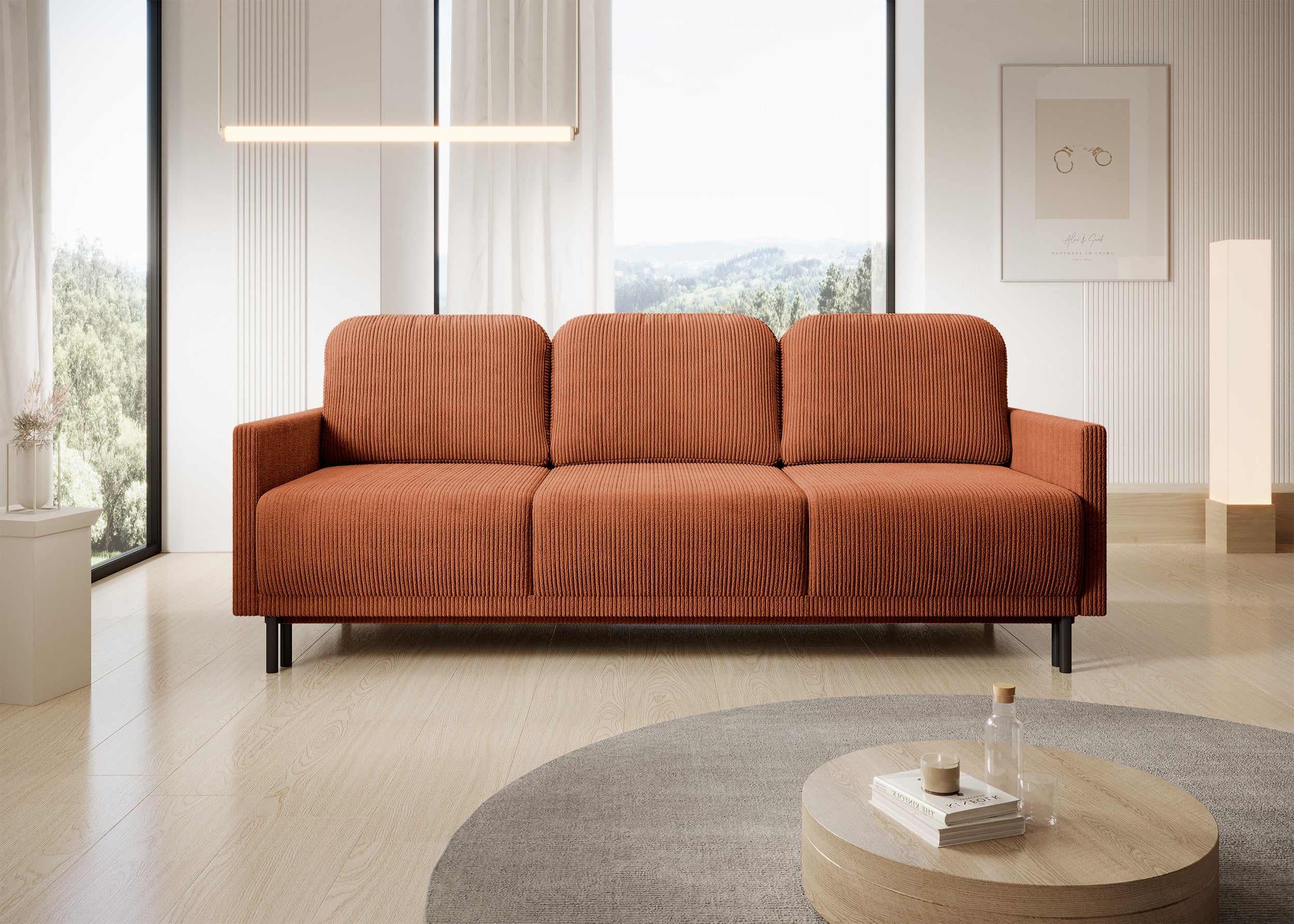 selsey-schlafsofa-hamiel-3-sitzer-ausklappbar-mit-stauraum-sofa-kupferfarbener-c image 2
