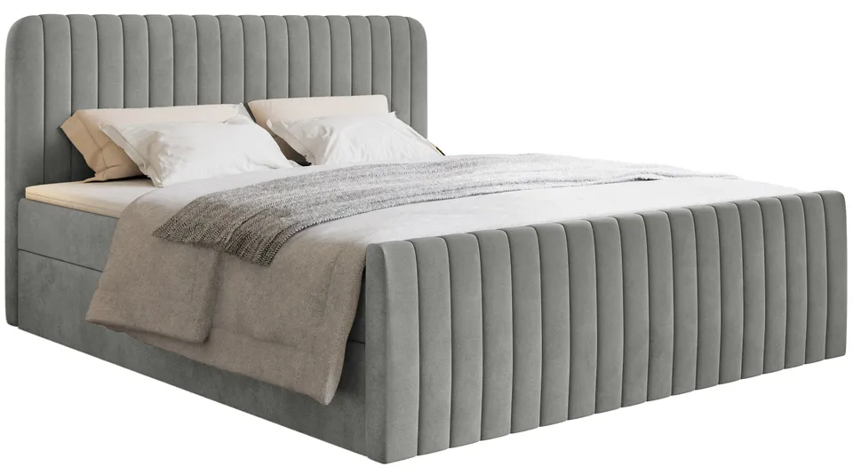 selsey-saliano-kontinentalbett-160x200-grauer-samt-mit-stauraum-topper image 1