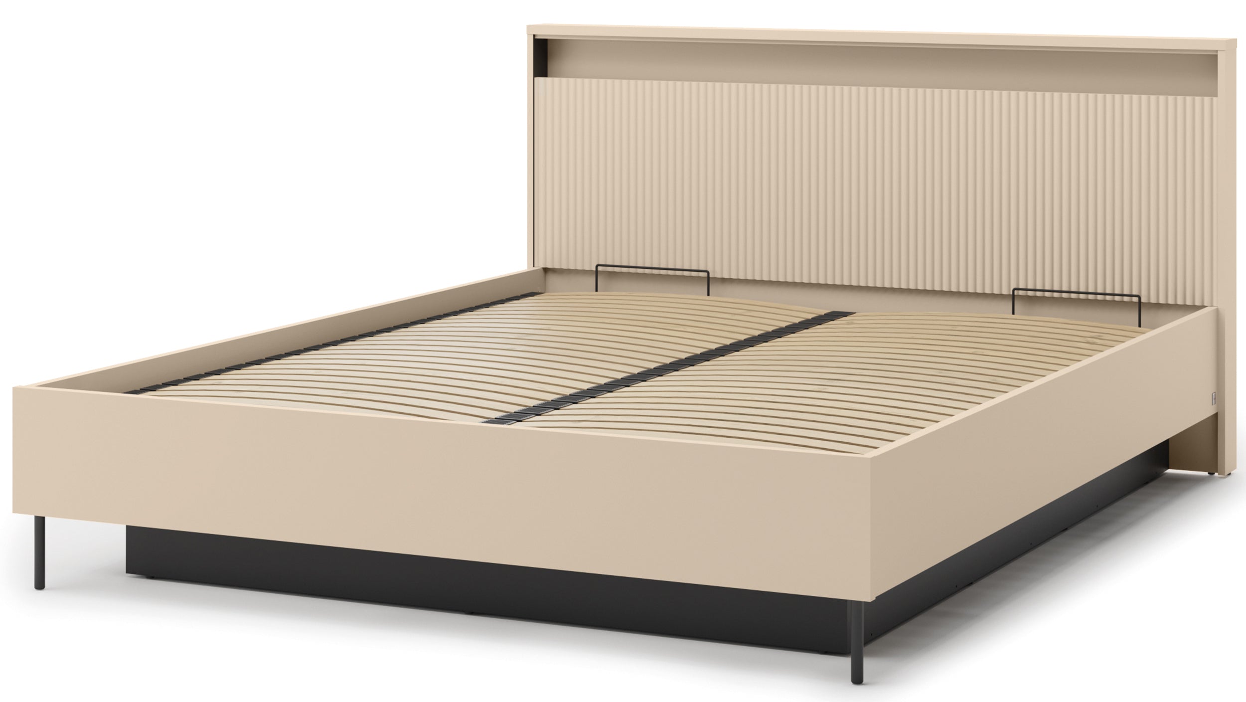 selsey-trend-bett-160x200-cm-geriffelt-mit-stauraum-und-beleuchtung-sandbeige-sc image 6