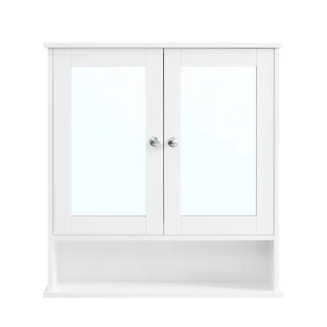 vasagle-spiegelschrank-mit-2-spiegelt-ren-und-offenem-fach-wandmontage-f-r-badez image 1