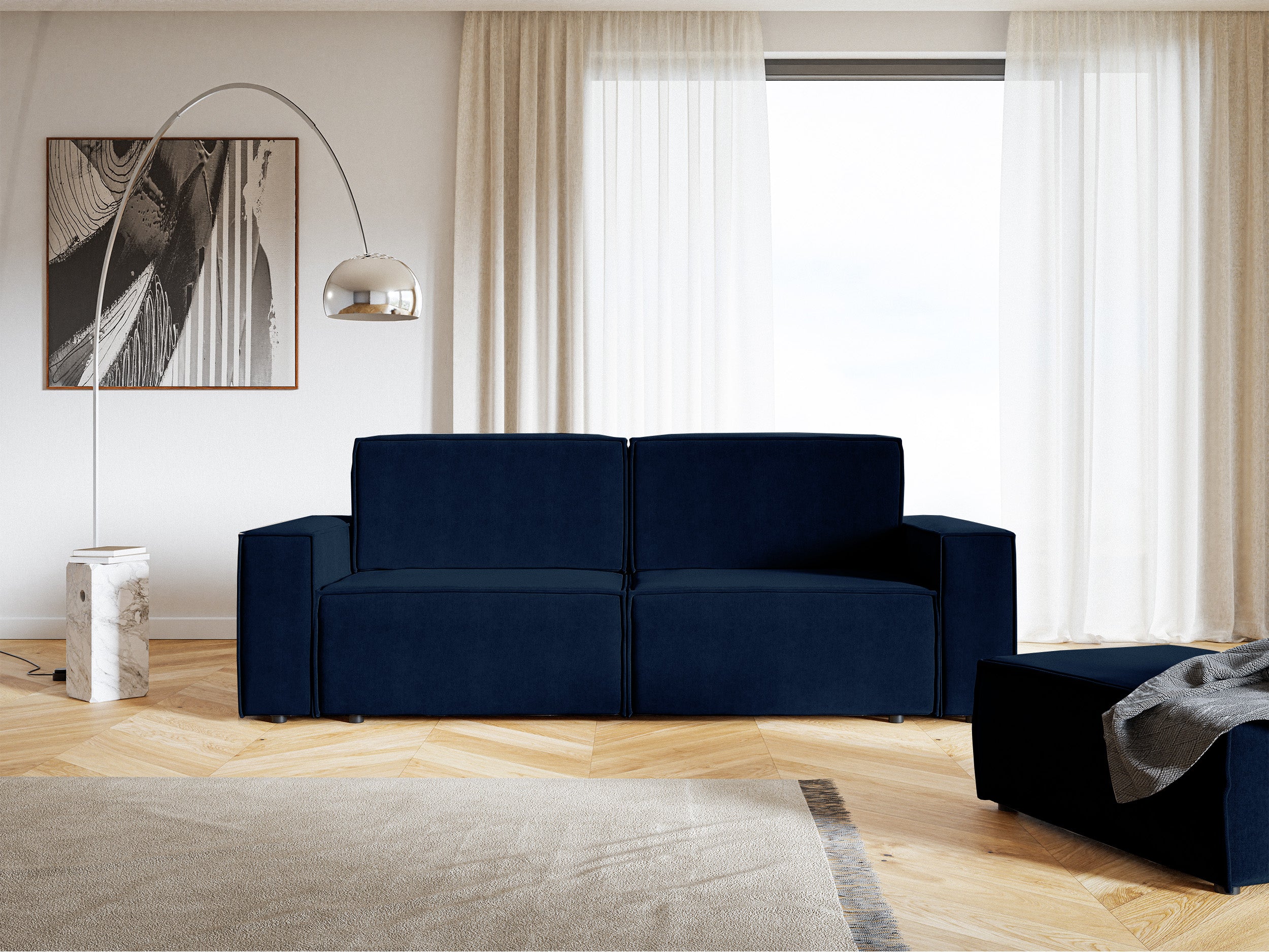 selsey-copertino-dreisitziges-schlafsofa-marineblauer-velours-wasserabweisend image 2