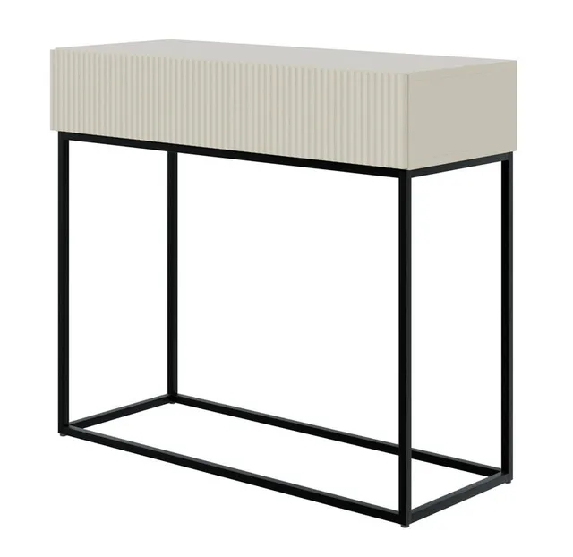 selsey-veldio-konsole-90-cm-mit-schublade-gefr-ste-front-grau-beige-mit-schwarze image 1