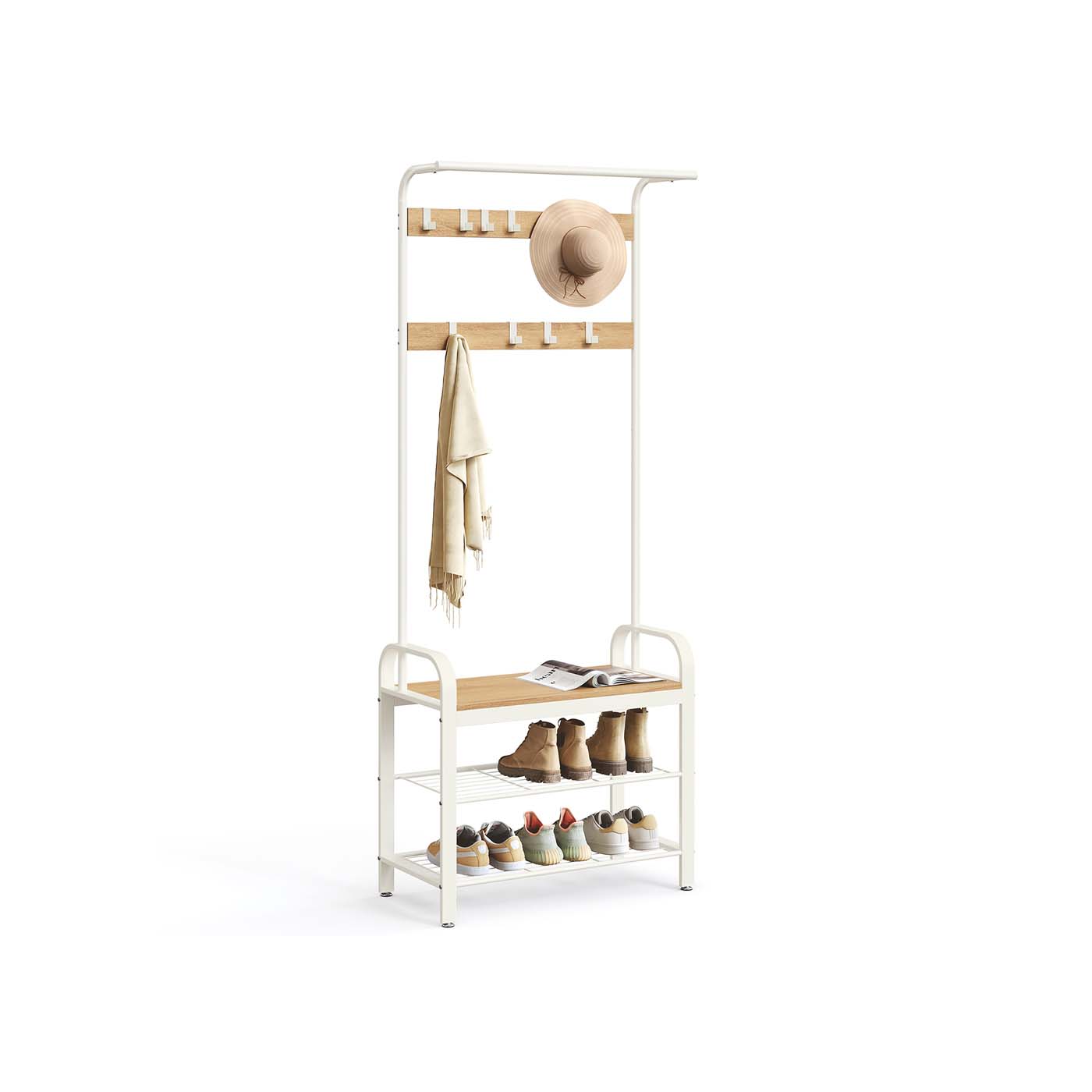 vasagle-garderobenst-nder-183-cm-hoch-mit-schuhregal-und-sitzfl-che-greige-grau image 3
