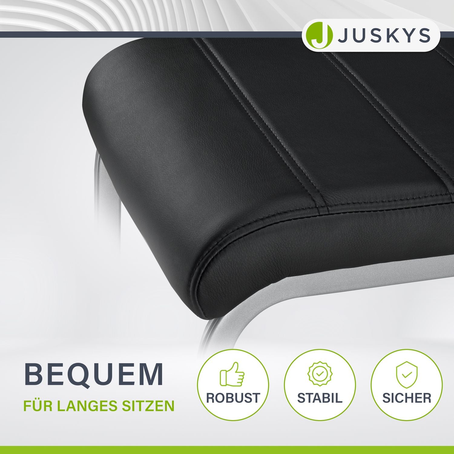 juskys-vegas-freischwinger-stuhl-2er-set-kunstleder-schwarz-metall image 7