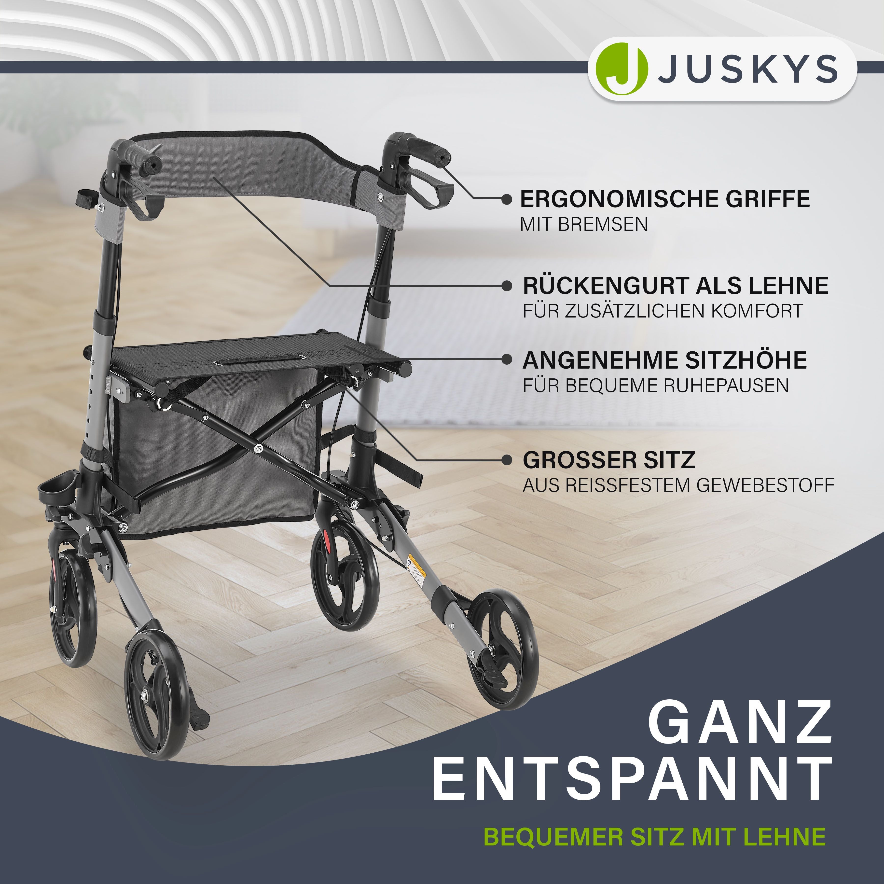 juskys-aluminium-rollator-vital-mit-sitz-klappbar-schwarz image 5