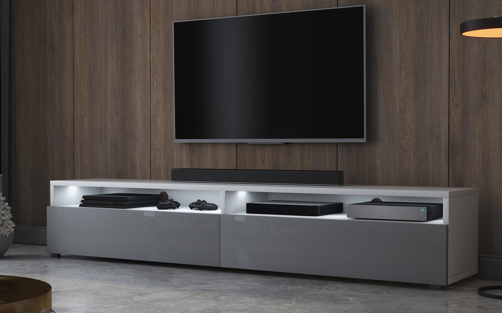 selsey-rednaw-tv-schrank-180-cm-wei-matt-grau-hochglanz-mit-beleuchtung image 3