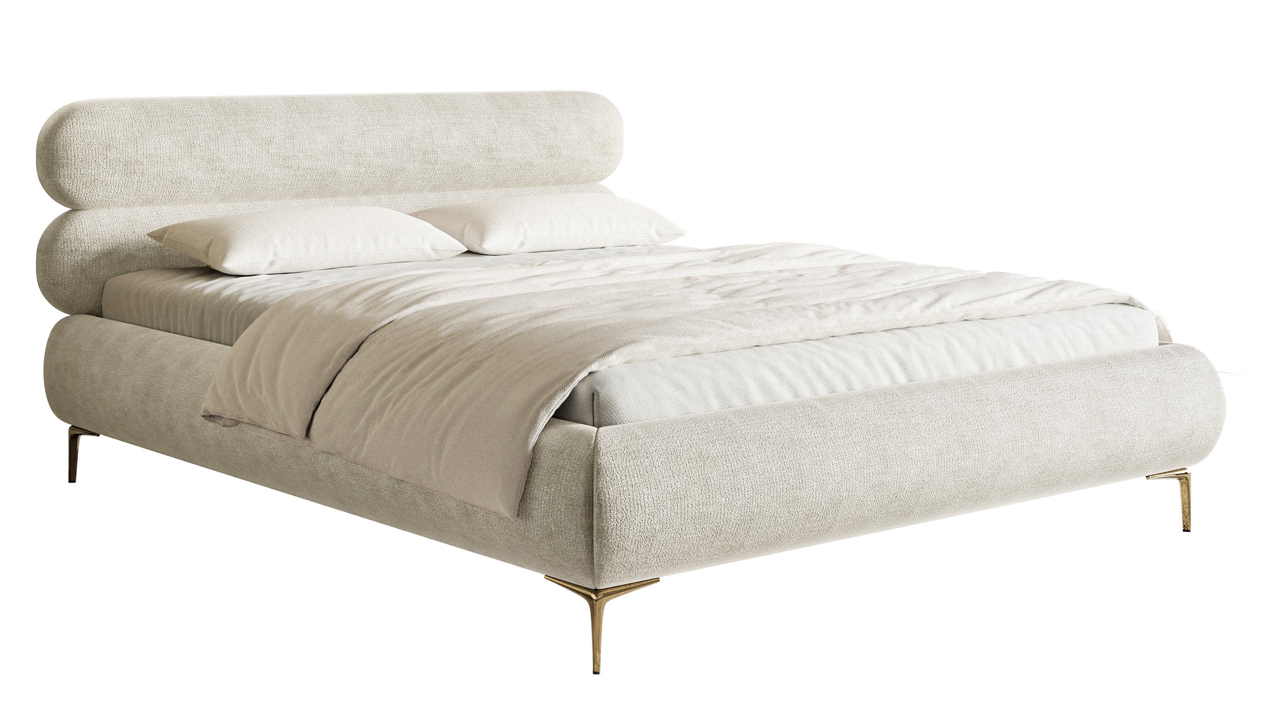 selsey-roule-polsterbett-160x200-cm-mit-stauraum-hellbeige-chenille-goldene-bein image 1