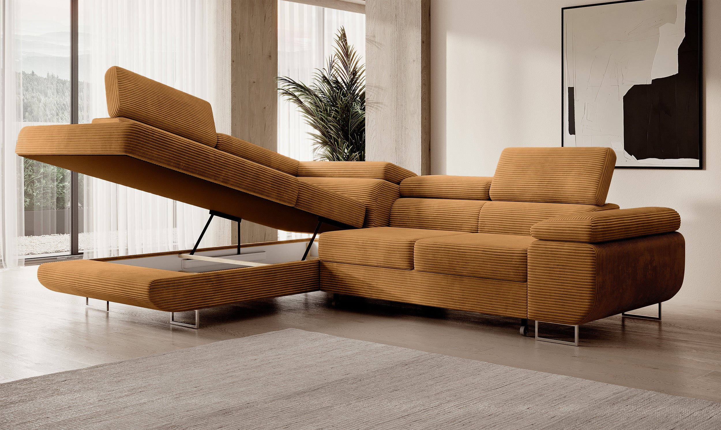 selsey-stevil-ecksofa-mit-schlaffunktion-links-l-form-mit-stauraum-senfgelb-cord image 8