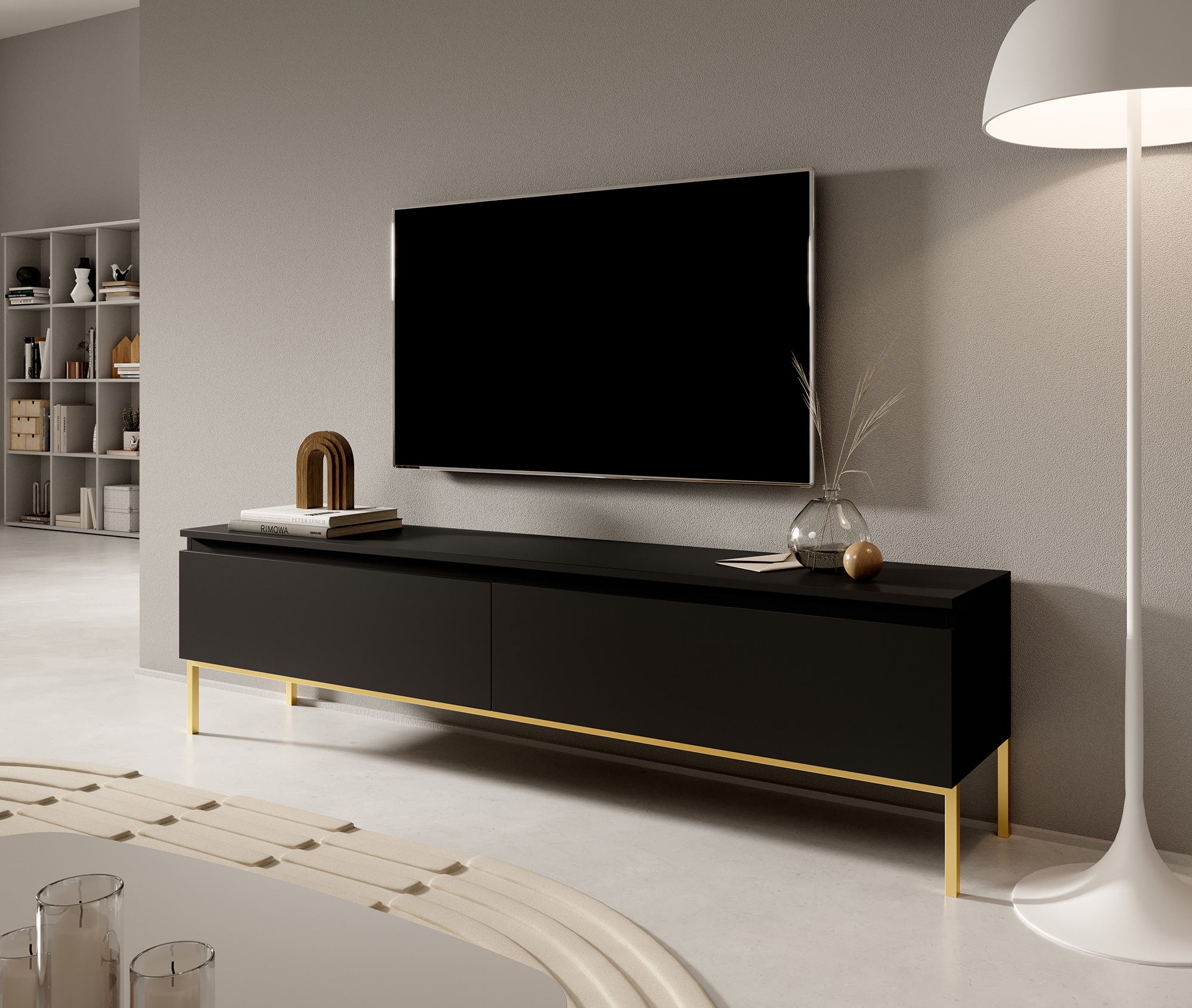 selsey-bemmi-tv-schrank-175-cm-schwarz-mit-goldenen-beinen image 2