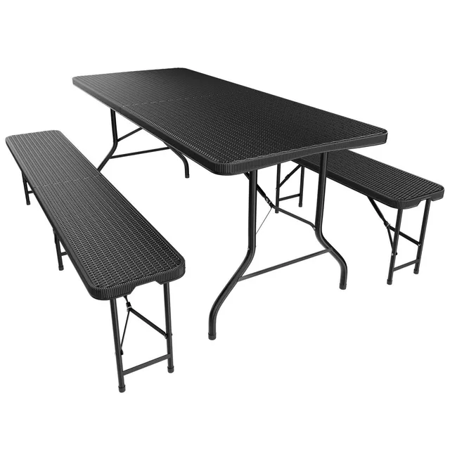 juskys-bierzeltgarnitur-amberg-180-cm-rattan-optik-3-teiliges-klapp-set image 1