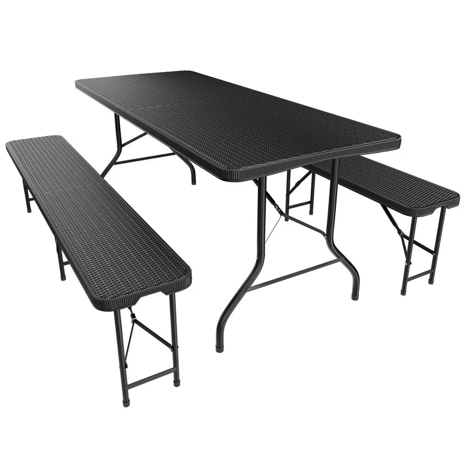 juskys-bierzeltgarnitur-amberg-180-cm-rattan-optik-3-teiliges-klapp-set image 1