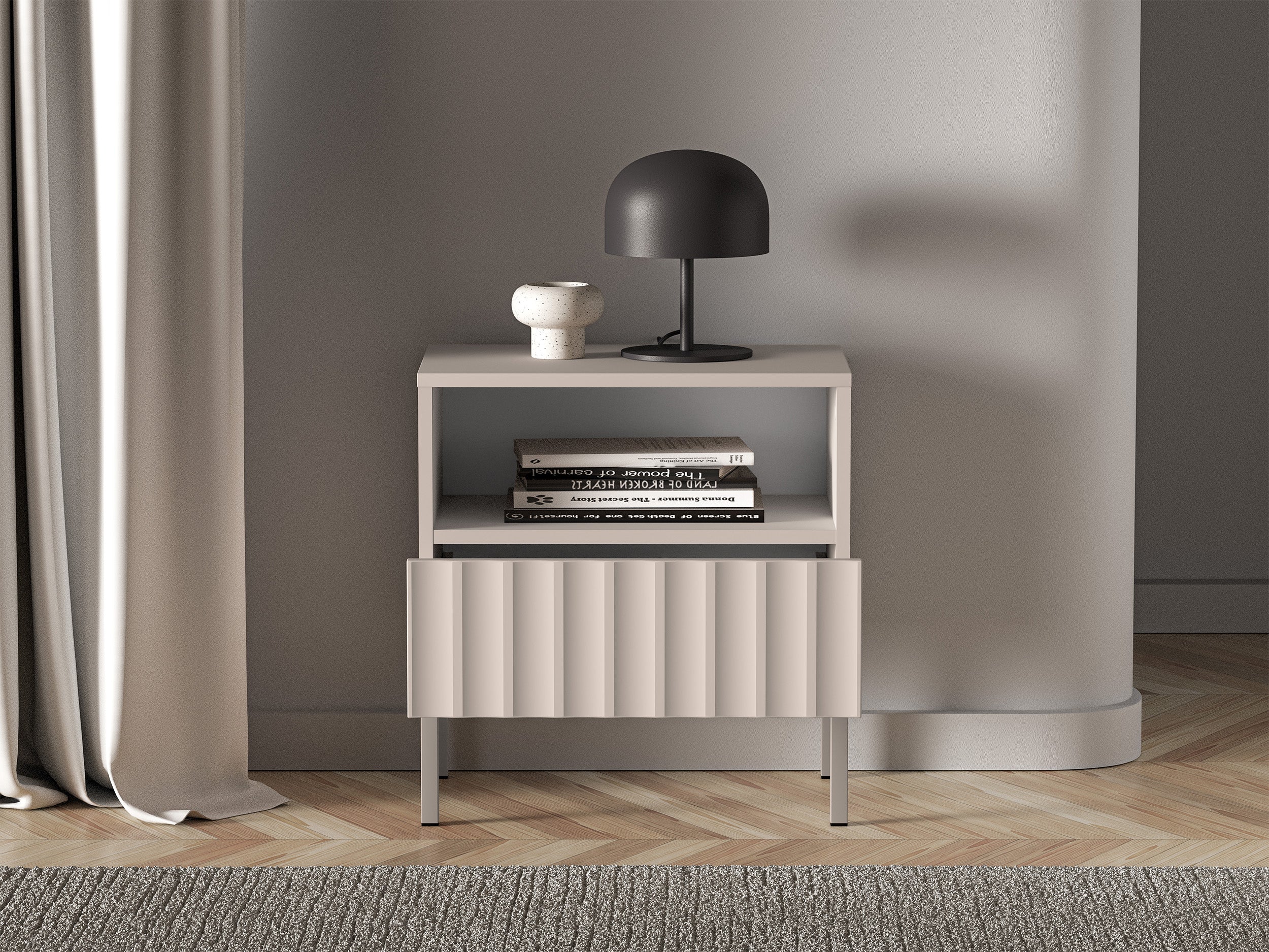 selsey-derriva-nachttisch-beige-mit-rillenfront image 8