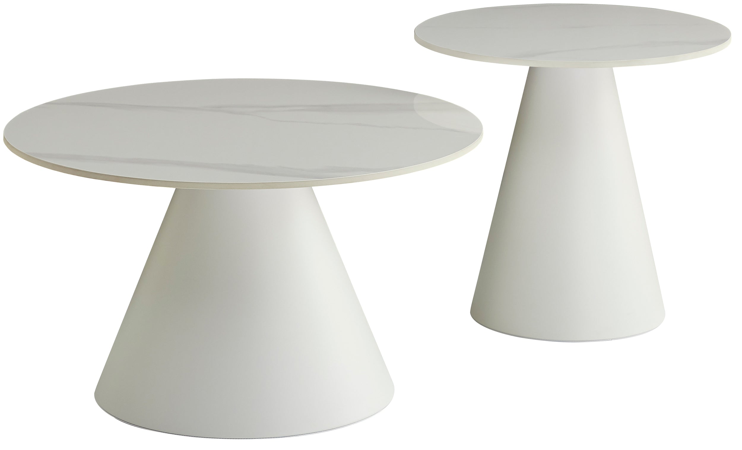 selsey-blonco-couchtisch-set-rund-50-und-70-cm-wei-mit-steinplatte-und-metallges image 1