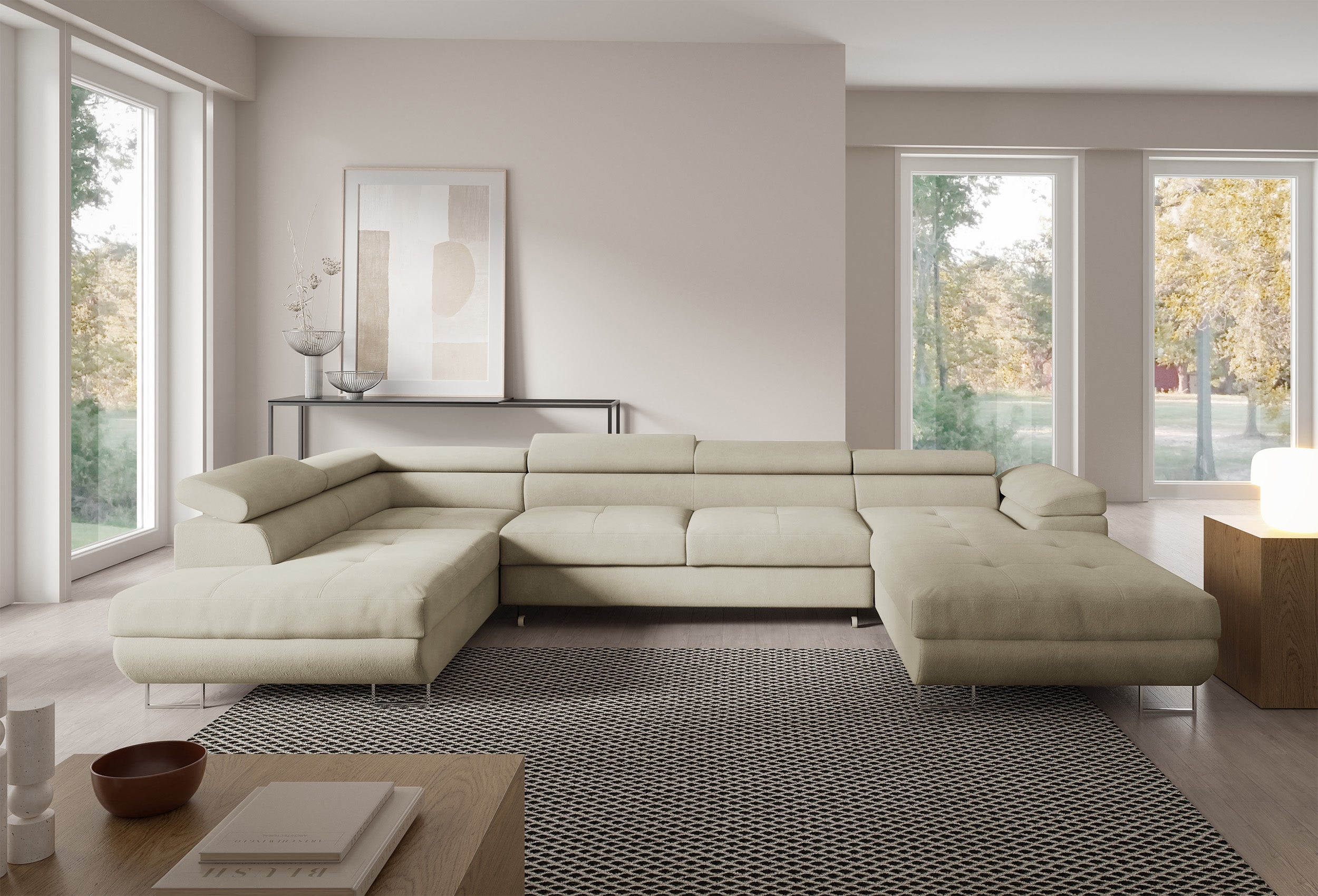 selsey-nollia-ecksofa-u-form-links-creme-boucl-mit-schlaffunktion image 2