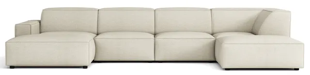 selsey-sellmo-u-form-modulares-ecksofa-creme-hydrophobe-chenille-mit-ottomane-re image 1