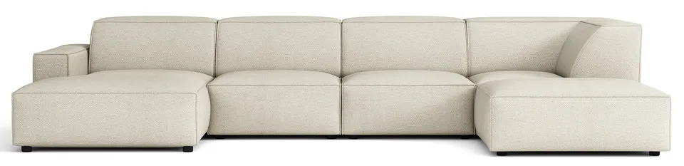 selsey-sellmo-u-form-modulares-ecksofa-creme-hydrophobe-chenille-mit-ottomane-re image 1