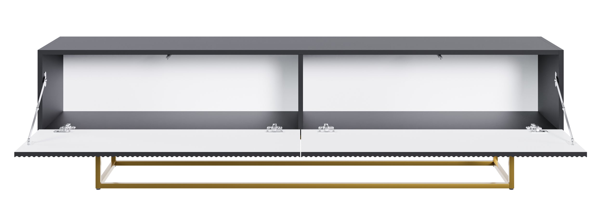 selsey-veldio-tv-schrank-175-cm-schwarz-mit-gefr-ster-front-und-goldenen-beinen image 2