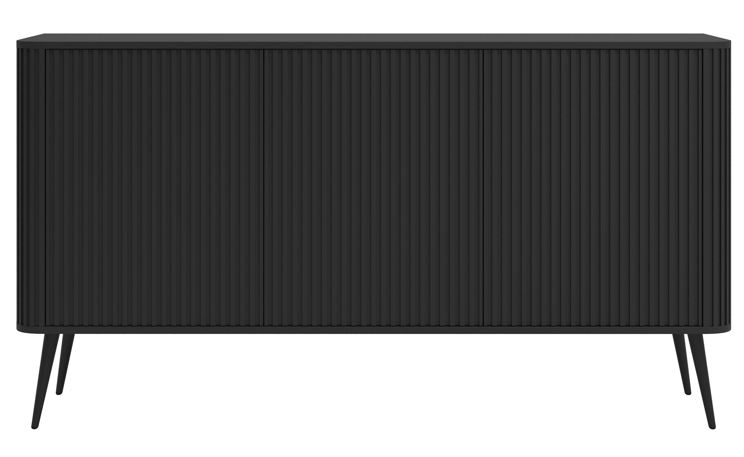 selsey-ovarlo-kommode-mit-3-t-ren-163-cm-schwarz-mit-schwarzen-beinen image 1