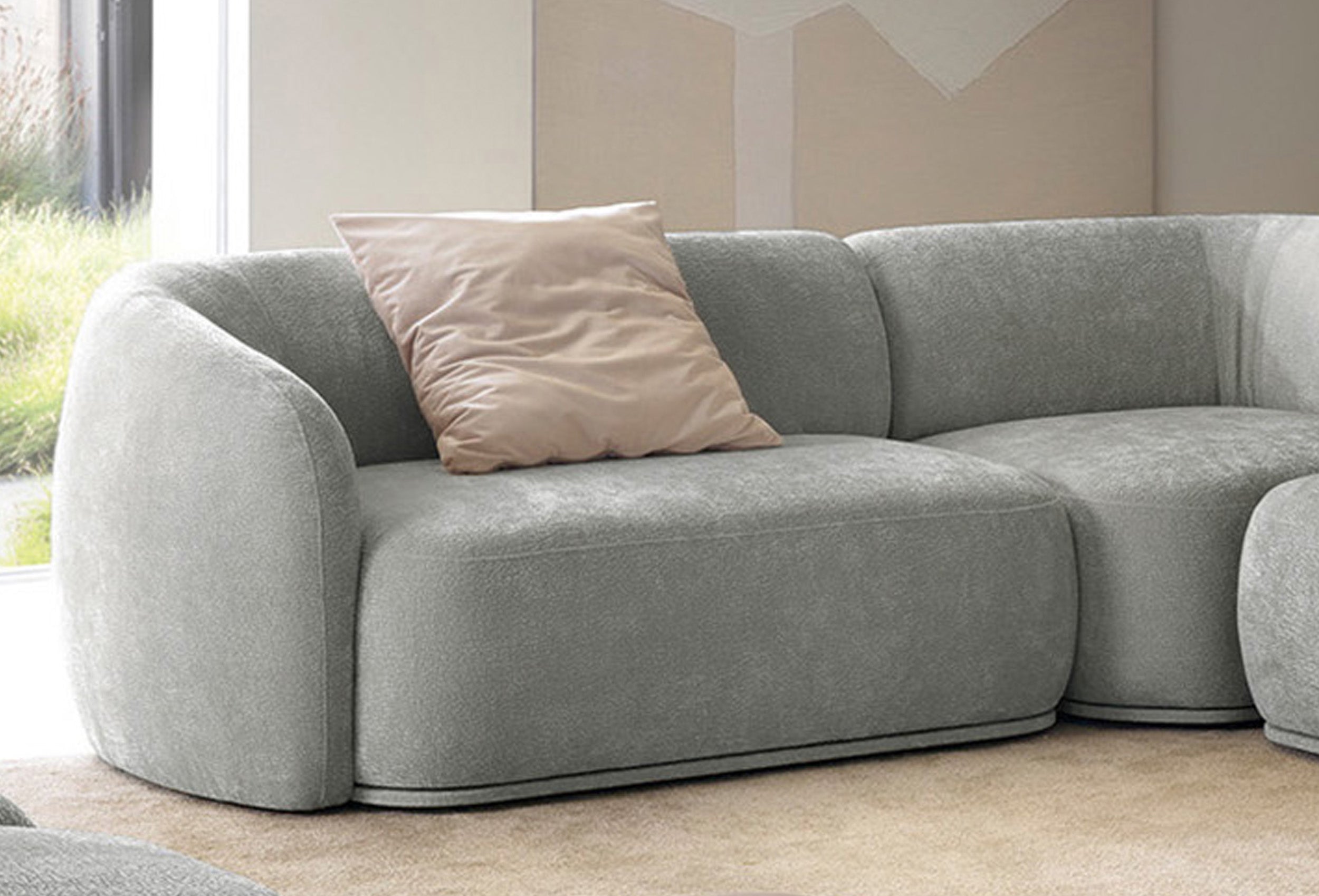 selsey-bommo-modulares-ecksofa-l-form-rechts-mit-pouf-grauer-chenille-stoff image 5