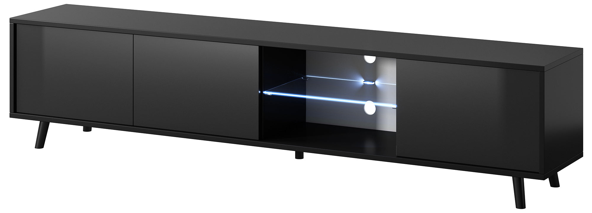 selsey-galhad-tv-schrank-schwarz-matt-schwarz-gl-nzend image 1