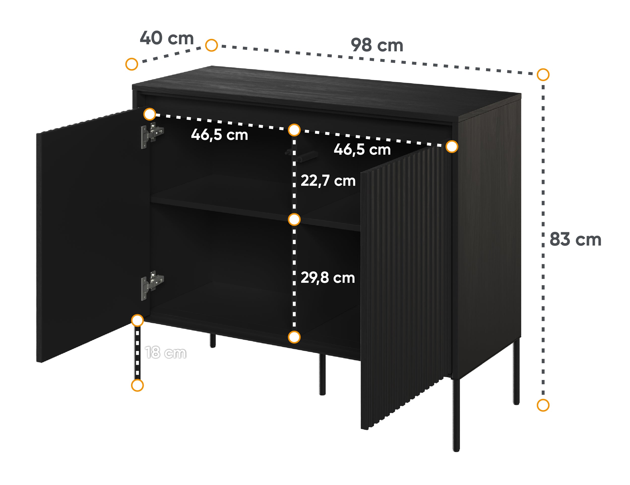 selsey-trend-zweit-rige-kommode-98-cm-mit-led-schwarz image 5