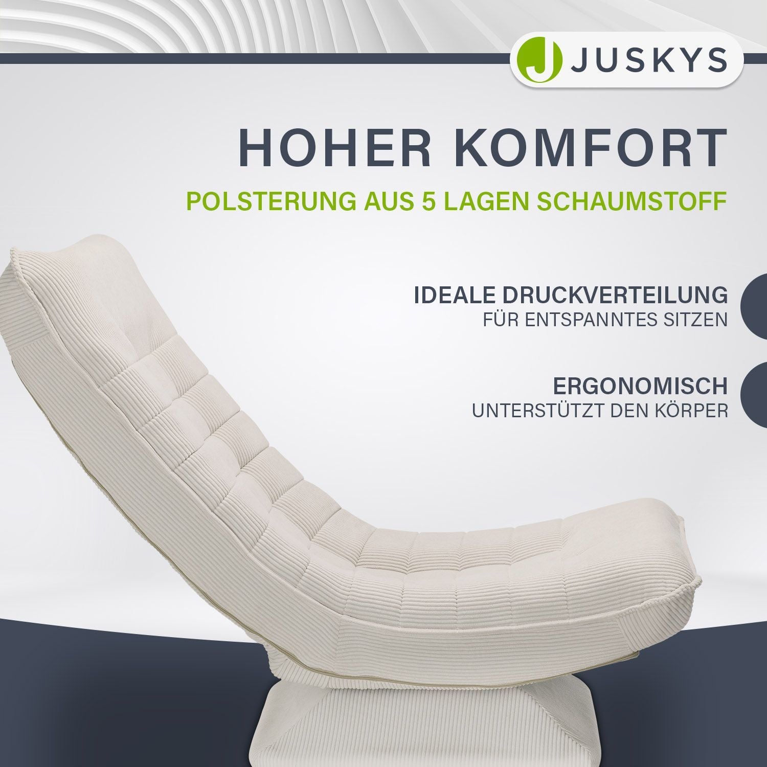 juskys-relaxsessel-korsika-mit-cord-beige-360-drehstuhl image 5