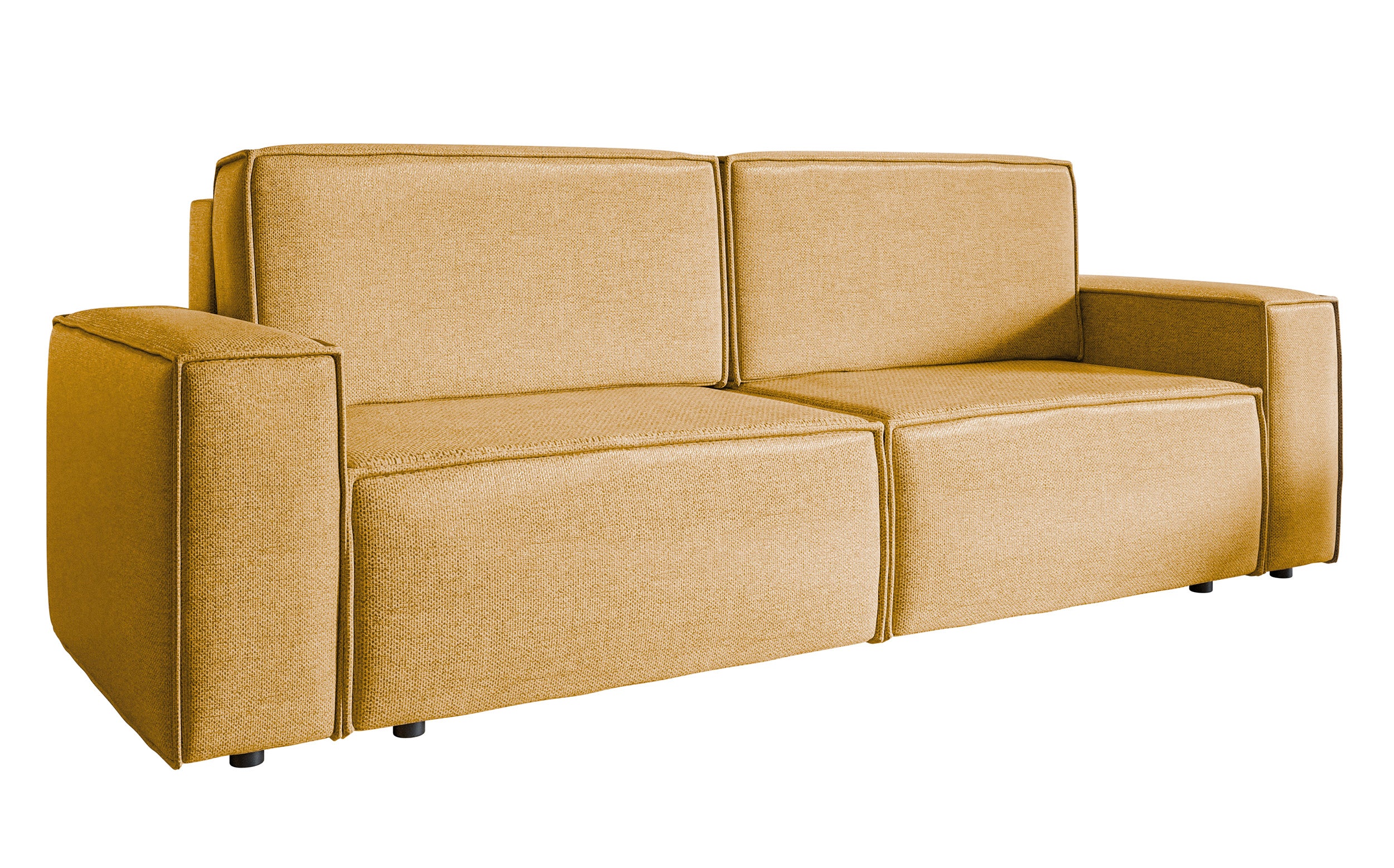 selsey-copertino-dreisitziges-ausklappbares-sofa-senfgelb-pflegeleichtes-geflech image 4