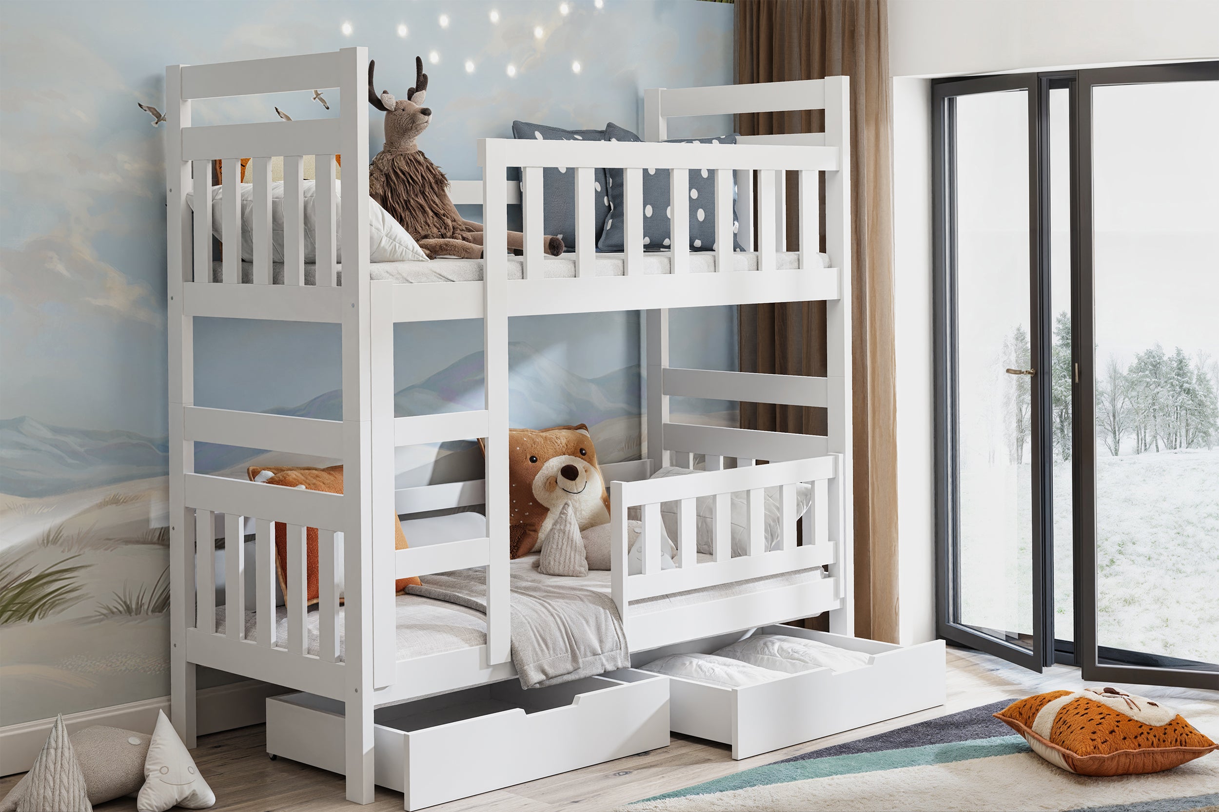 selsey-dromi-etagenbett-80x185-cm-mit-schubladen-wei image 3
