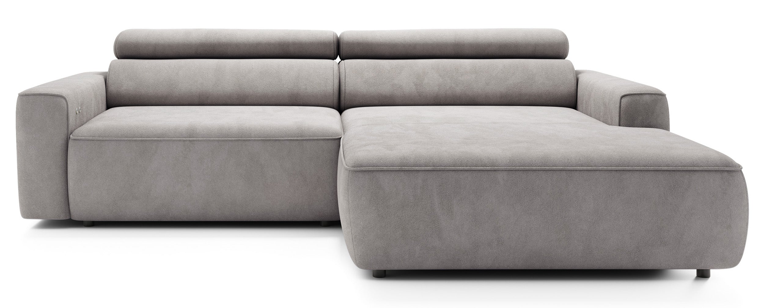 selsey-fando-ecksofa-l-form-rechts-mit-elektrischem-auszug-grauer-samt image 1