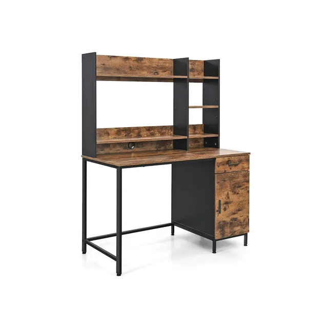 vasagle-schreibtisch-mit-schrank-und-regalaufsatz image 1