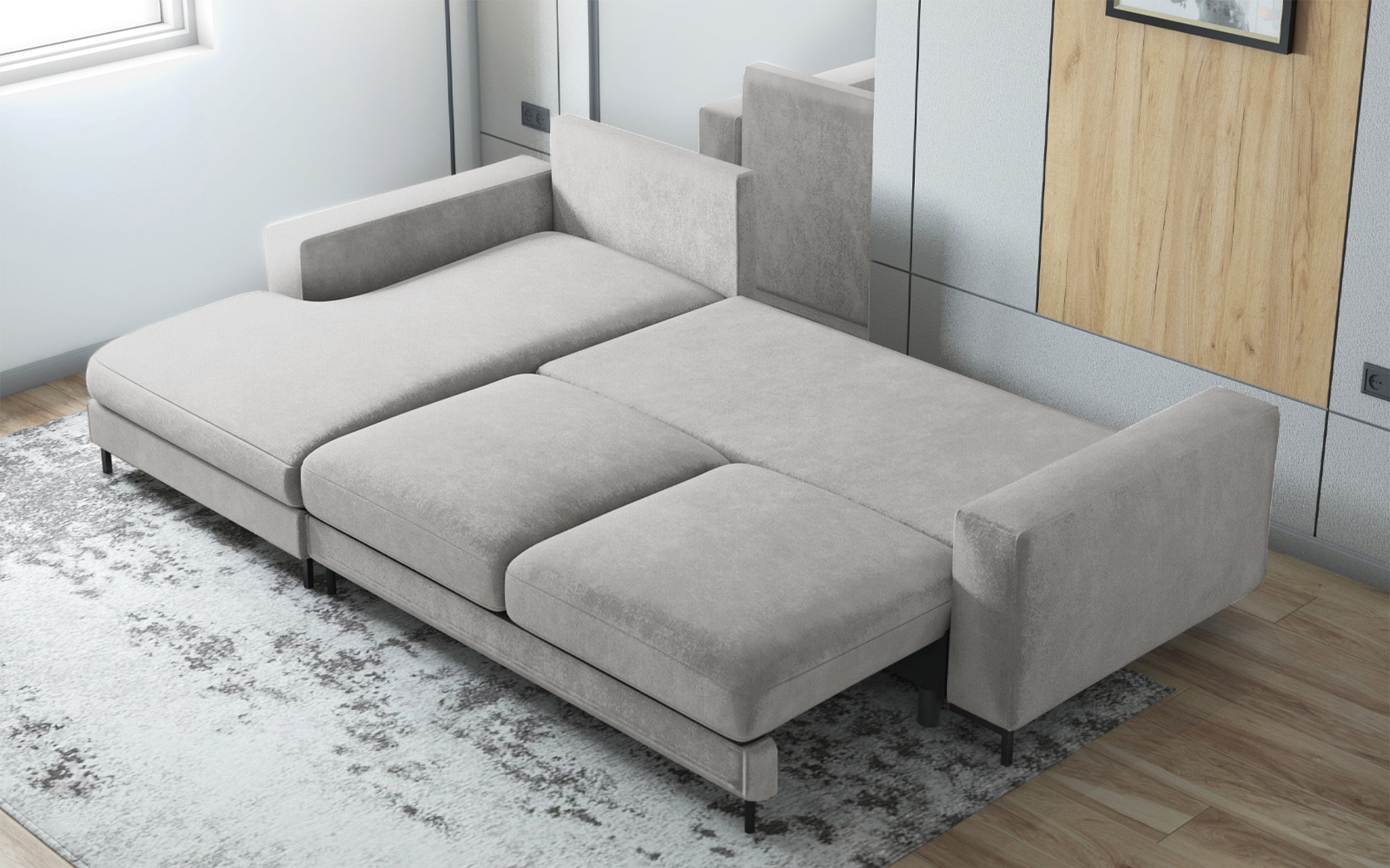 selsey-mokpeo-ecksofa-mit-schlaffunktion-links-l-form-stauraum-grauer-samt image 3