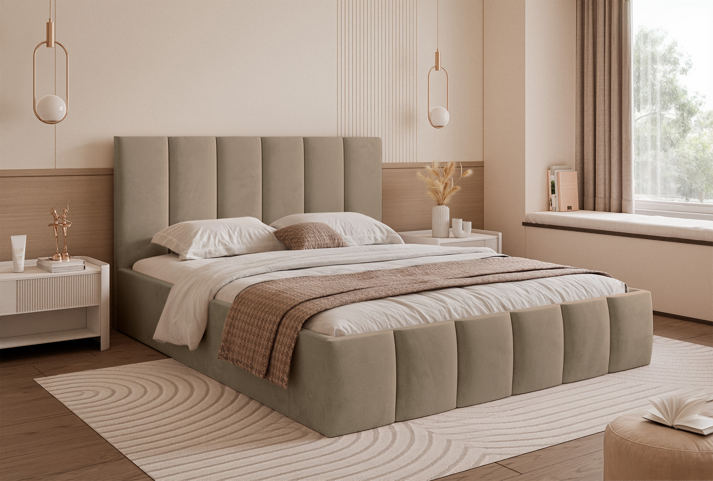 selsey-sarafino-polsterbett-140x200-cm-mit-bettkasten-in-dunkelbeige-samt image 2