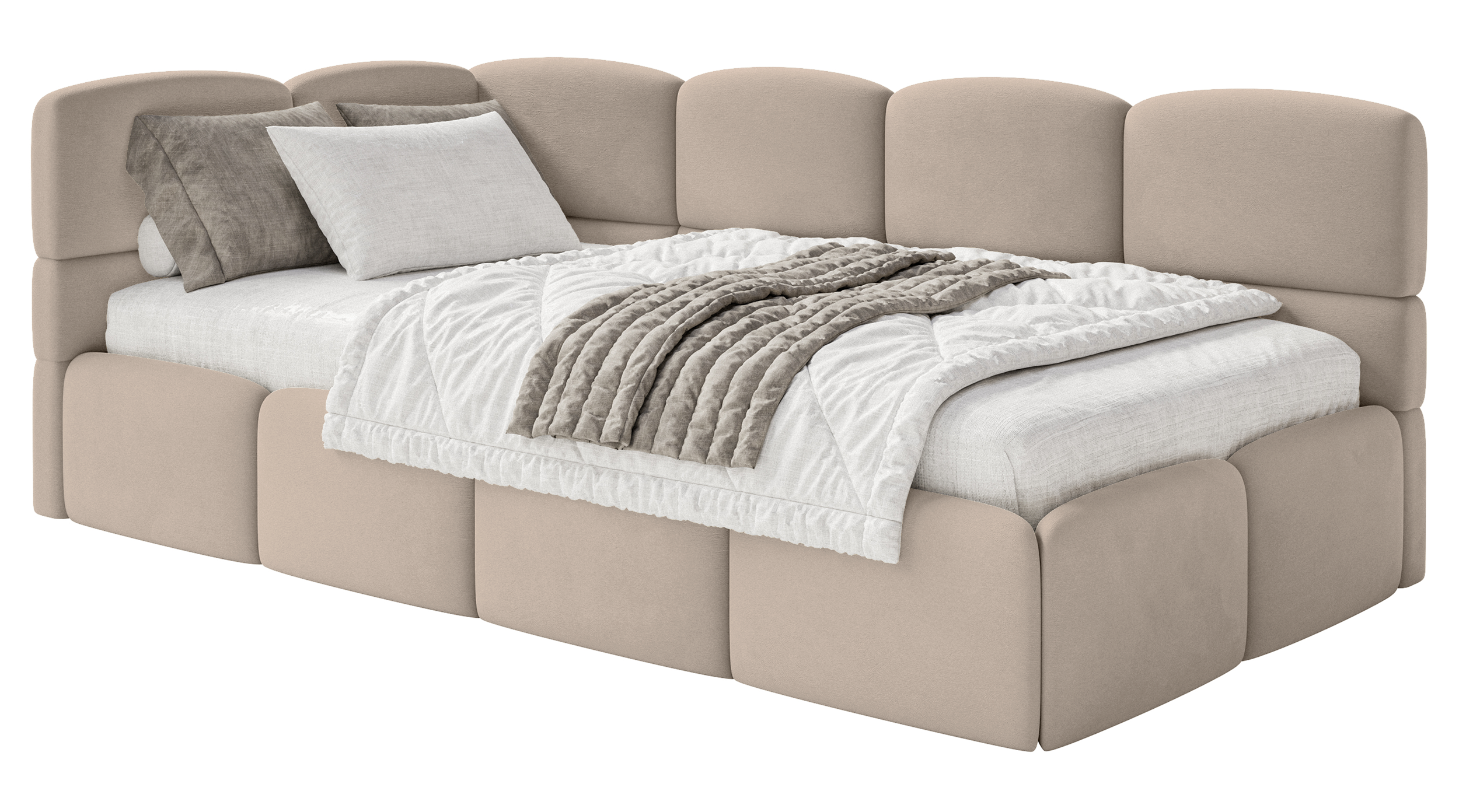 selsey-cloudy-jugendbett-90x200-cm-links-mit-stauraum-beige-velours image 1