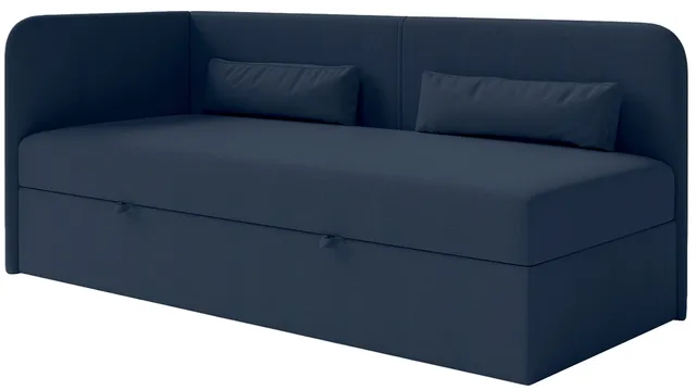 selsey-calmmo-jugendbett-90x200-cm-linksseitig-marineblau-chenille-mit-stauraum image 1
