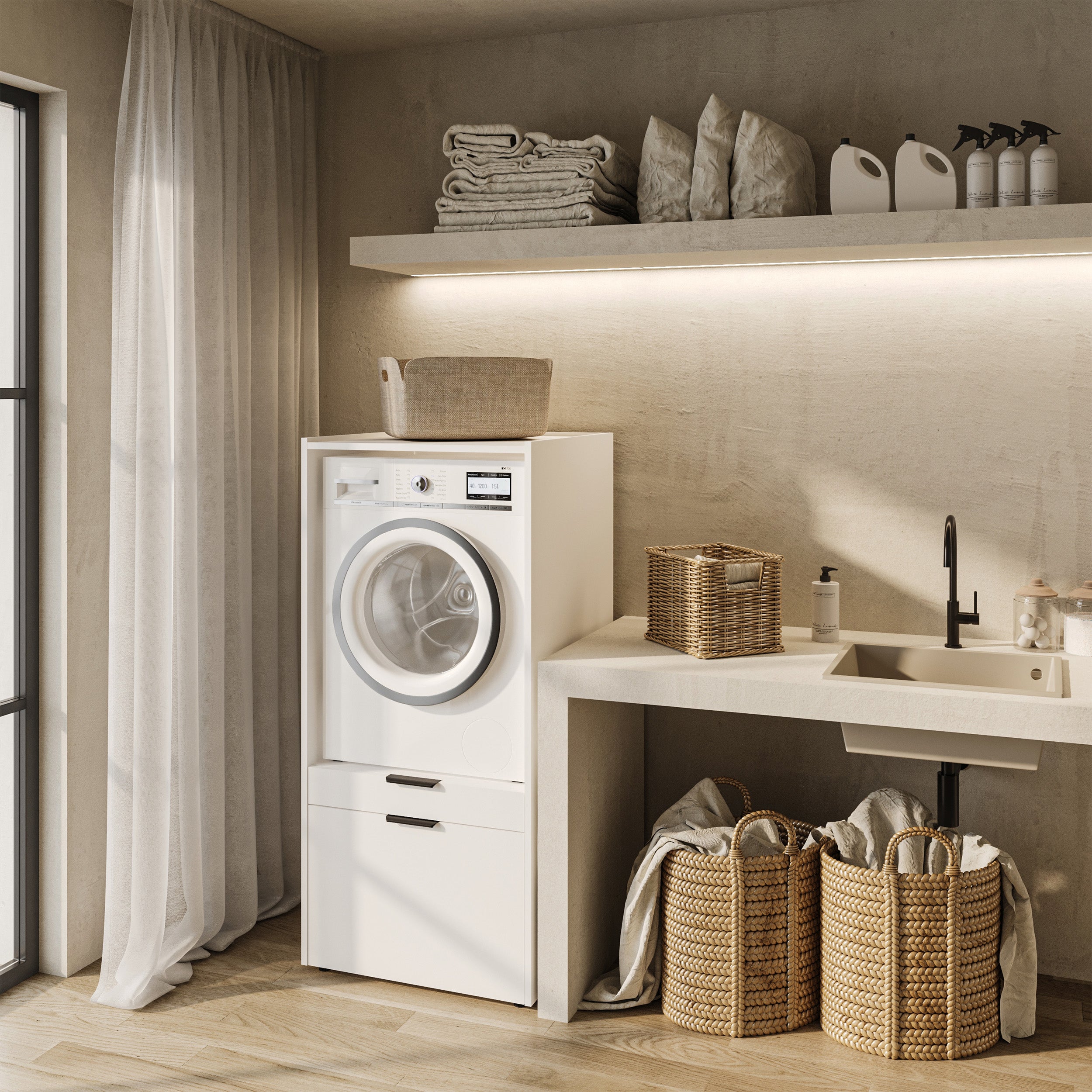 selsey-andiamo-waschmaschinenschrank-mit-schublade-und-regal-wei image 5