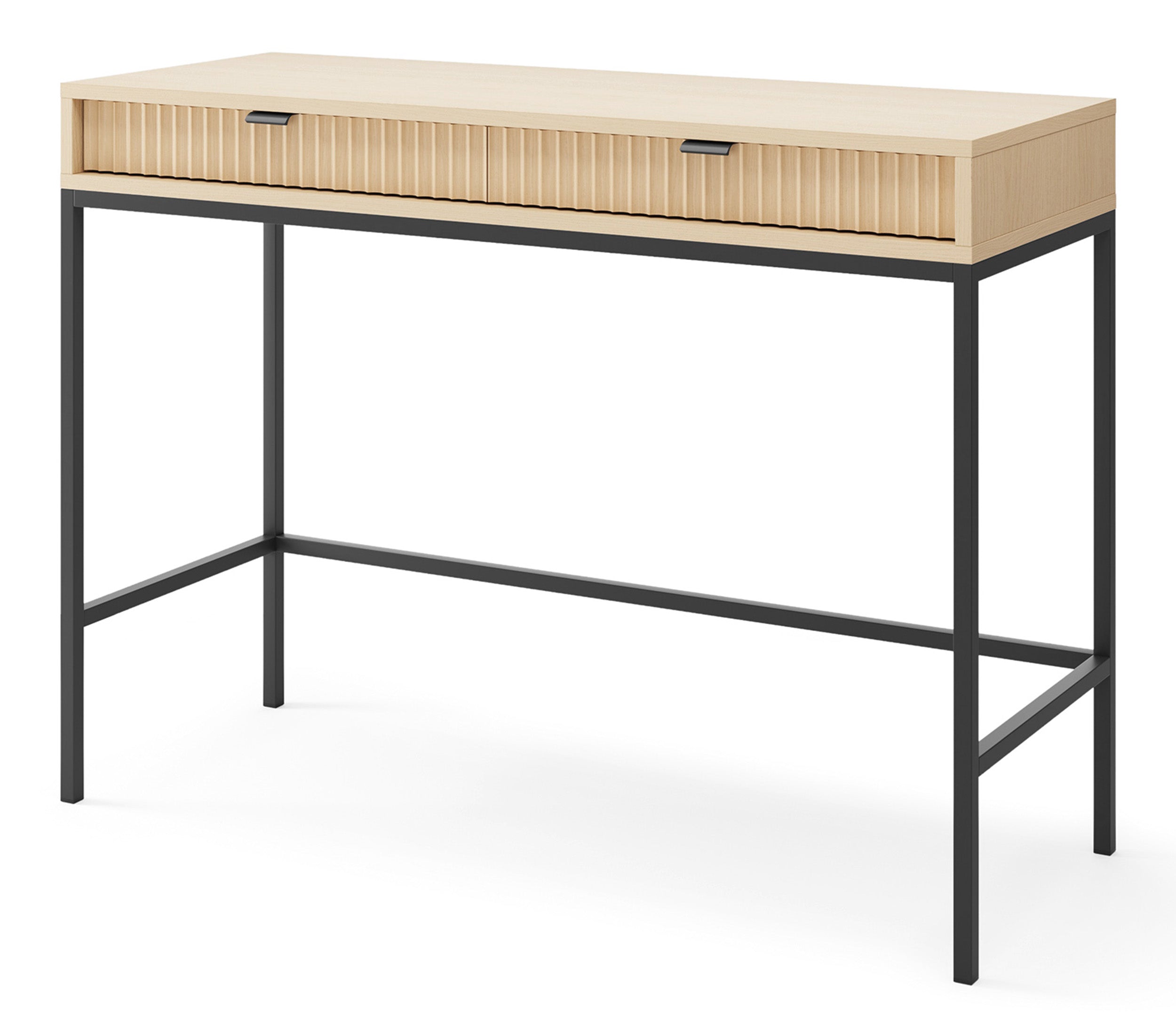 selsey-vellore-toilettentisch-104-cm-vicenza-eiche-2-schubladen-schwarze-beine image 6