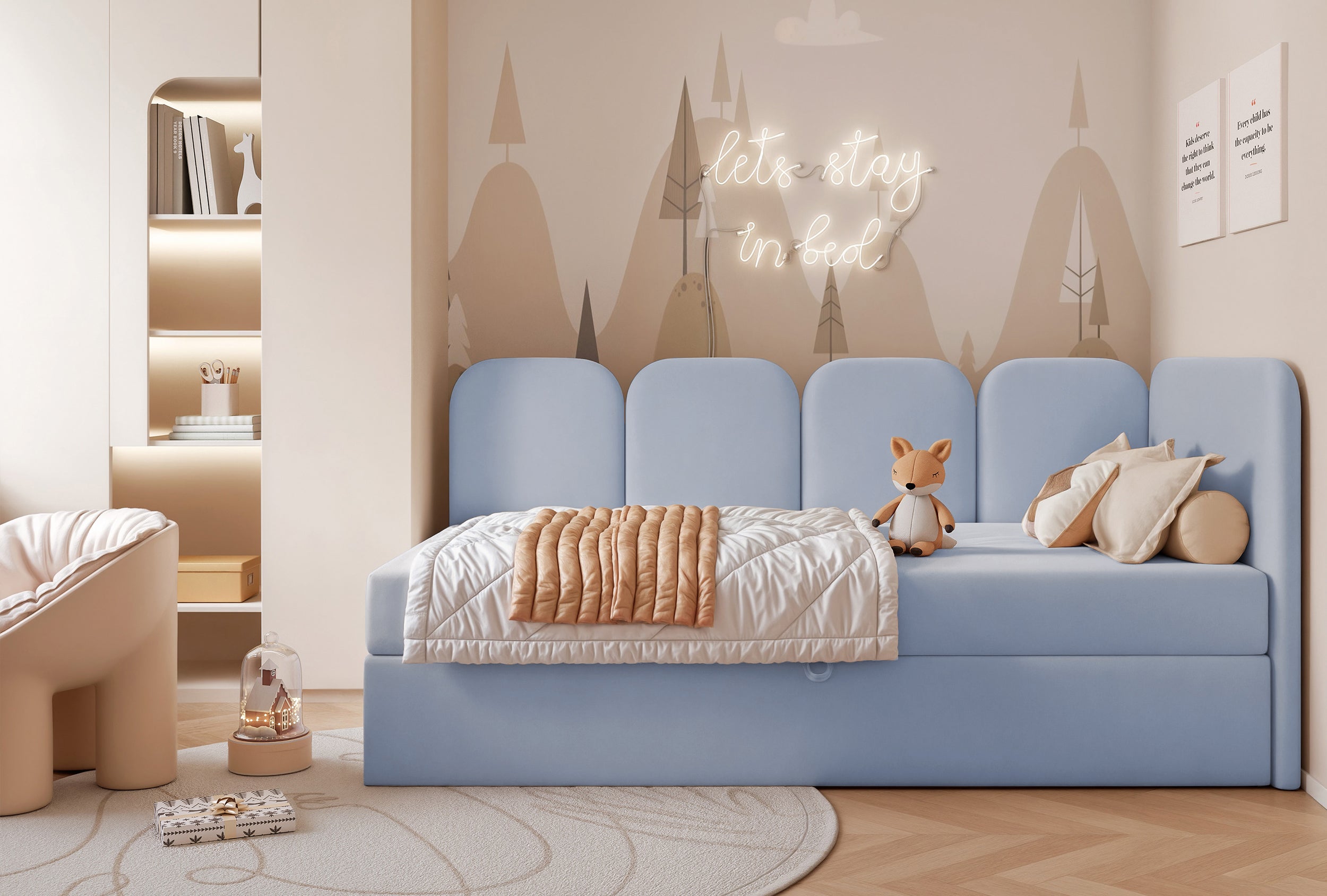 selsey-nubini-jugendbett-90x200-cm-rechts-hellblauer-hydrophober-samt-mit-staura image 4