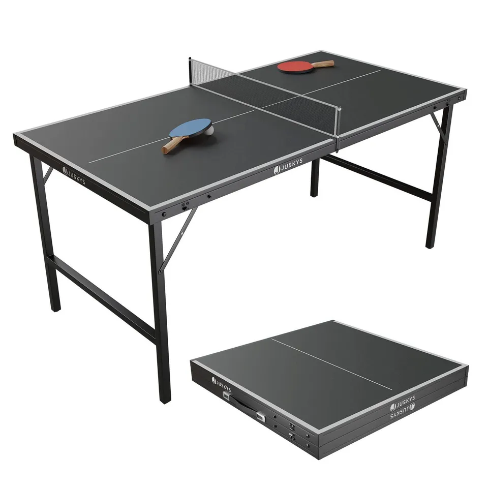 juskys-mini-tischtennisplatte-flexi-schwarz-silber-klappbar-inkl-zubeh-r image 1