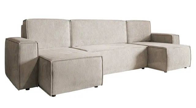 selsey-copertino-u-eckcouch-mit-schlaffunktion-und-stauraum-beige-cord image 1