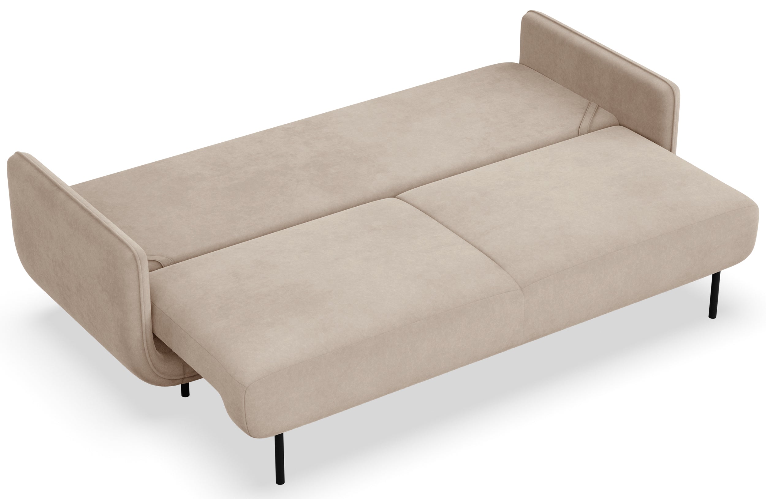 selsey-ovals-dreisitzer-schlafsofa-aus-samt-beige-ausklappbar image 3