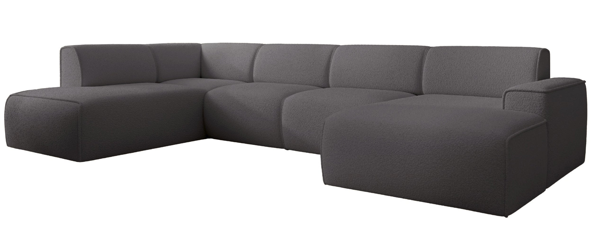 selsey-bouvi-ecksofa-u-f-rmig-linksseitig-dunkelgrau-boucl-stoff image 4