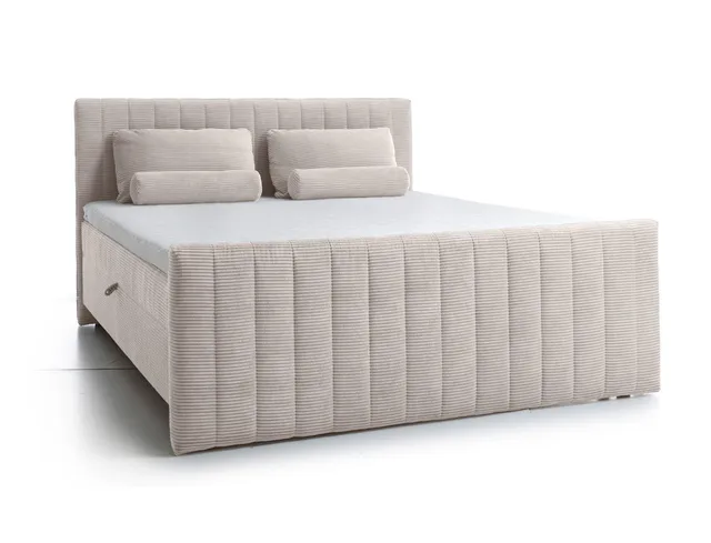 selsey-lullabino-kontinentales-bett-160x200-cm-mit-stauraum-und-topper-hellbeige image 1