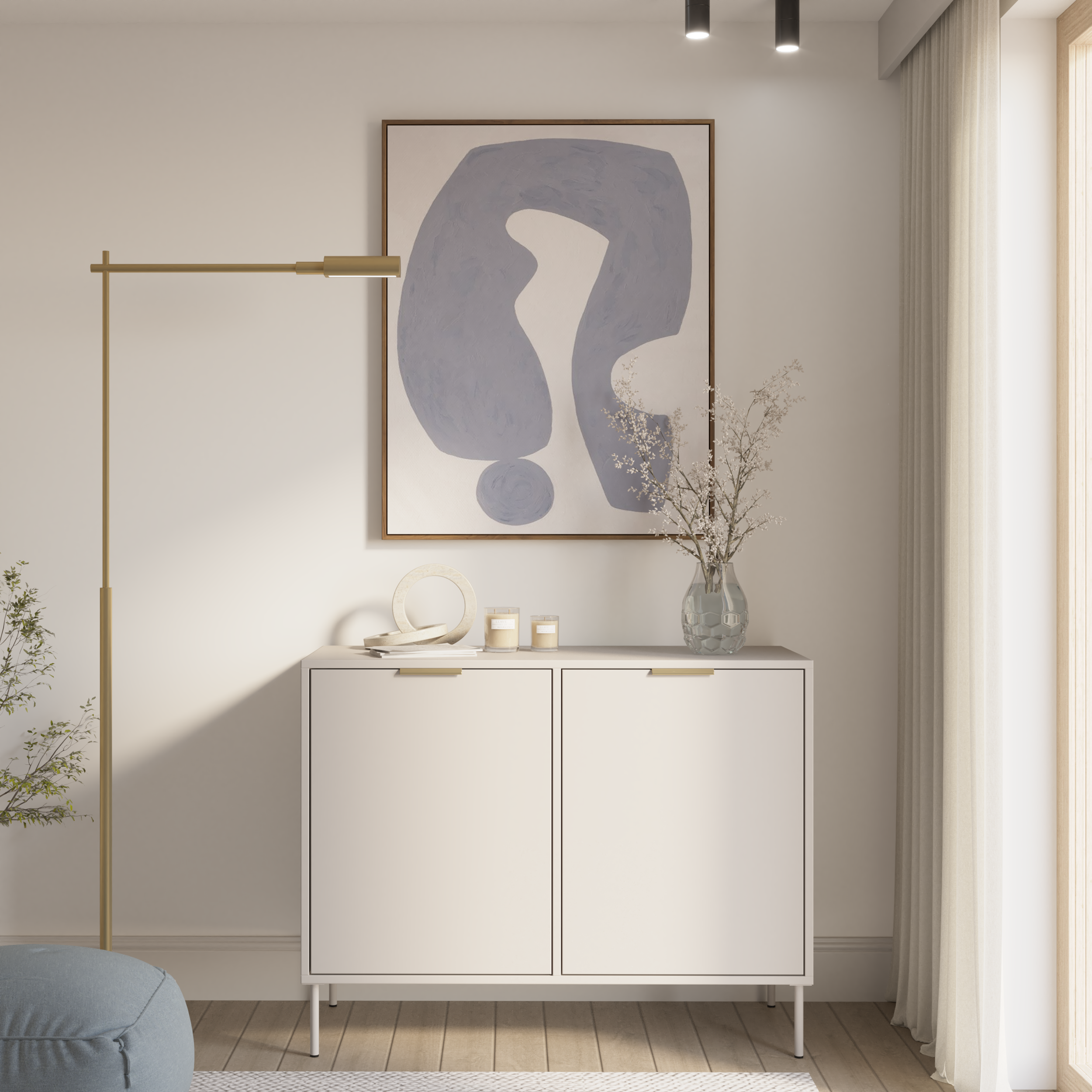 selsey-vena-zweit-rige-kommode-100-cm-kaschmir-minimalistisch image 2