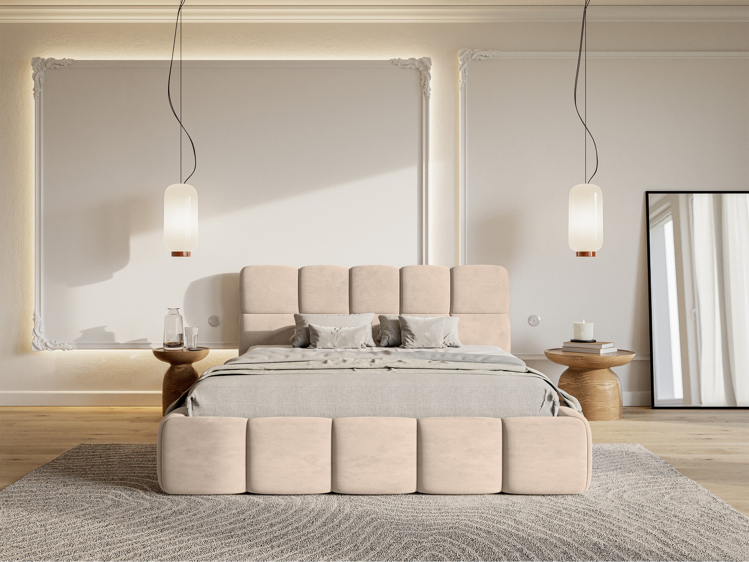 selsey-cloudy-polsterbett-160x200-cm-beige-wasserabweisender-velours image 3