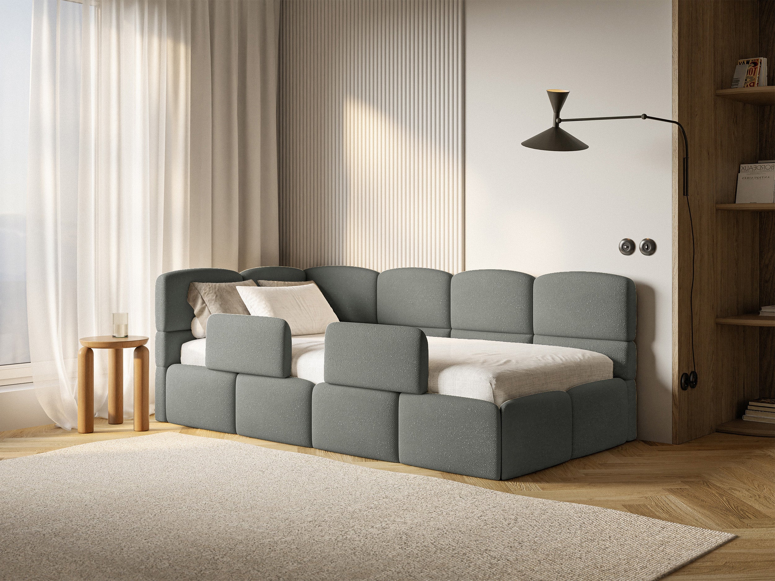 selsey-cloudy-jugendbett-90x200-cm-linksseitig-mit-stauraum-dunkelgraue-chenille image 2