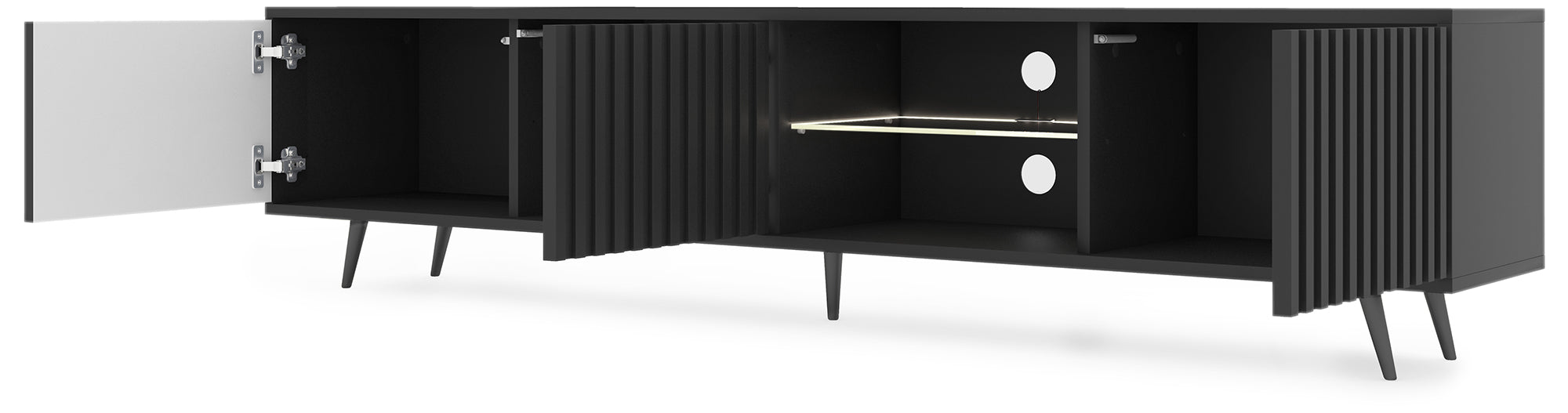 selsey-bello-tv-schrank-175-cm-schwarz-mit-lamellenfront-led-und-schwarzen-beine image 7